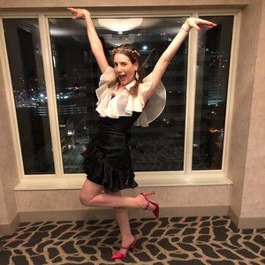 Anne Fontaine Silk Ruffle Dress